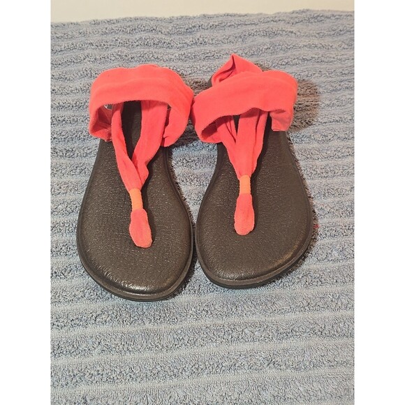 Sanuk Yoga Sling 2 Coral Thong Sandals Comfort Casual Size 9 - Picture 1 of 7